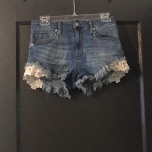 Missimo High Rise Super Stretch Shorts with Lace